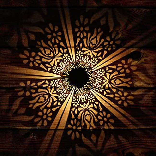 Solar Lanterns Outdoor Waterproof 2 Pack, Hanging Solar Lights for Outside Garden Decor, Decorative Moroccan Lanterns Garden Gifts for Women Mom, Yard, Patio, Porch Decorations