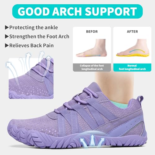 Image of Barefoot Shoes Women Men Minimalist Zero Drop Wide Toe Box Water Shoes Hiking Barefoot Footwear Unisex Sneakers for Workout Cross-Trainer Walking Running Camping Beach Weightlifting Grounding Sport
