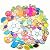 500g/1.1lb Random Color Iridescent Flowers & Leaves Ceramic Mosaic Tiles, DIY Making Creative Mosaic Tiles for DIY Craft Plates Flowerpots Vases Cups Mosaic Making Supplies (Flowers + Leaves)
