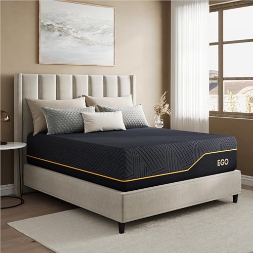 MLILY EGOHOME 14 Inch California King Memory Foam Mattress for Cooling Sleep, Pressure Relief Cooling Copper Gel Bed in a Box, Foam Made in USA, CertiPUR-US Certified, Medium Plush, 72x84x14 Black - Image 6