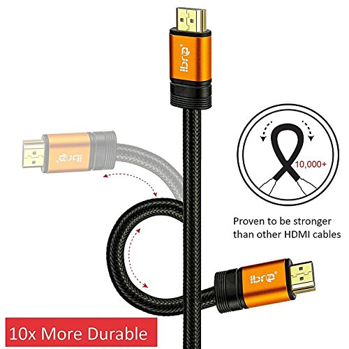 Cable HDMI 4K IBRA 20m alta velocidad de 18 Gbps color naranja 3