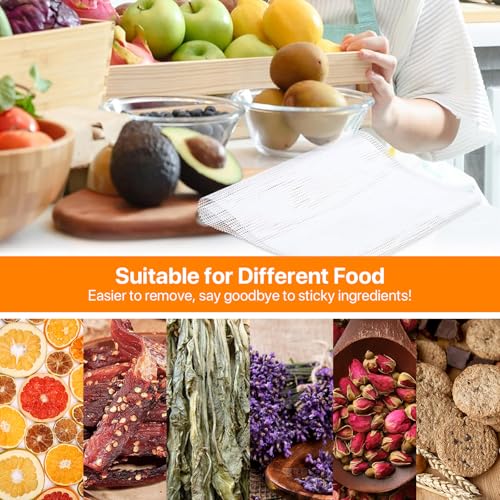 Image of Silicone Dehydrator Sheets 6 Pcs, Resuable Mat 11 x 8in for Food Dehydrator Freeze Dryer to Prevent Food Spills, Heat-Resistant Dehydrator Trays, Dishwasher Safe, White Rectangular