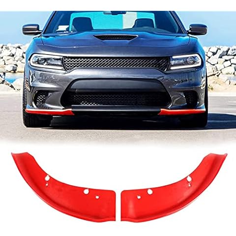 AUXMART Front Bumper Lip Splitter Protector Compatible with Dodge Charger Hellcat/SRT 392 / Scat Pack/RT Scat Pack/GT/RT, Red Cover