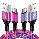 【Langlebiges & Flexibles USB Typ C Kabel】Built-in hochwertige intelligente Chip und Standard 56KΩ Pull-up-Widerstand, halten Sie Ihr Gerät vor Überhitzung, Überladung und Überstrom. Hochfester geflochtener Nylondraht, 10000+ Biegezeiten, bietet stärkeren Schutz für den Drahtkern, langlebig ohne Verheddern, verlängert die Lebensdauer des handyladekabel schnell typ c.