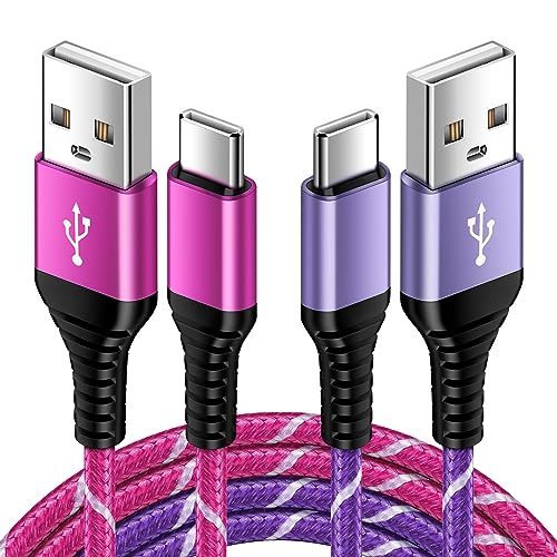 USB C Charger Cable 2Pack, 6FT USB Type C Charger Cable Fast Charging Samsung Phone Charger Lead for Samsung Galaxy S24/S23/S22/S21/S20/A14/A15/A34/A54/A13/A53/A52/A23/A05S/A21s, Google Pixel, Huawei