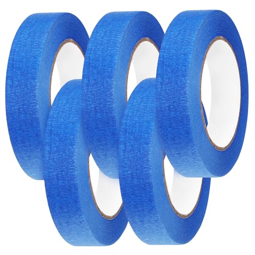 Ruban adhésif de masquage bleu 24mm x 50m sans résidu lot de 5 rouleaux pour peinture