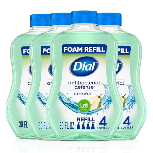 Dial Antibacterial Defense Foaming Hand Soap + Aloe, Spring Water Scent, 30 Fl Oz Hand Soap Refill (4 Pack), Dermatologist-Tested, Gentle on Skin