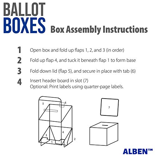 Alben Ballot Box For Suggestions Donations Raffles White Glossy Cardboard Boxes With Removable Header In Medium Size 6X6X6 Inches With Slot For Tickets And More (2 Pack) #TOP4