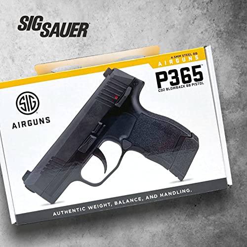 Sig Sauer P365 Bb Gun Air Pistol With Co2 12 Gram (5 Pack) And Pack Of 100 Airgun .177/4.5Mm Steel Bbs Bundle #TOP29