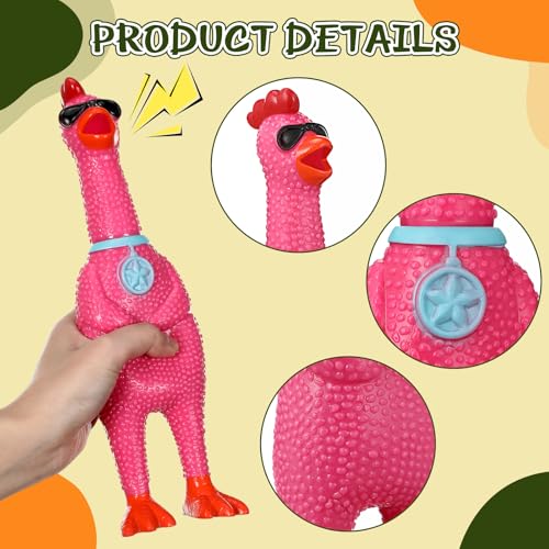 8 piezas de Juguetes de Goma Pollito Chillon para Perros 11 pulg. miniatura 4