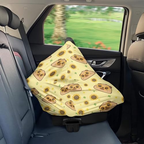 Image of Capybara Nursing Cover Breastfeeding Scarf Multi Use Infant Stroller Canopy for Family Friedns, Lightweight Nursing Cover Up for Breastfeeding