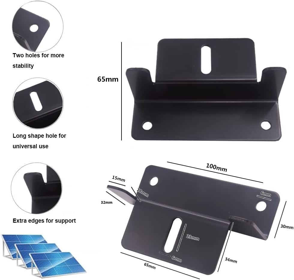 Set van 8 zonnepaneelbeugels, zonnepaneelhouder, eindklem, verstelbaar