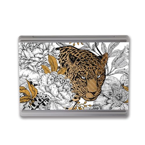 Image of MightySkins Carbon Fiber Skin Compatible with Microsoft Surface Laptop Go 3 (2023) Full Wrap Kit - Bronzed Leopard | Protective, Durable Textured Carbon Fiber Finish | Easy to Apply | Made in The USA