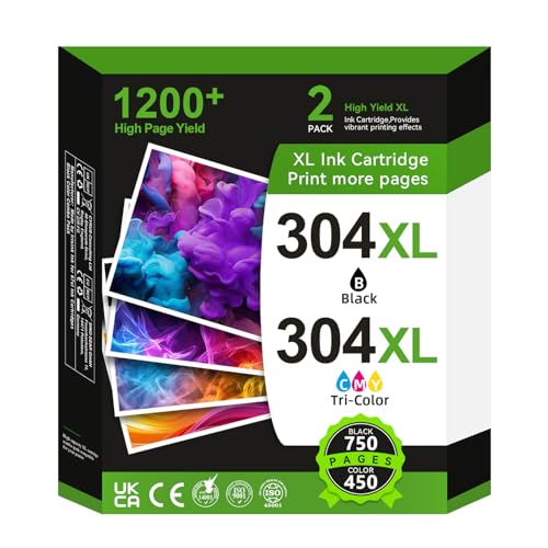 304 XL Cartuchos de impresión para HP 304 Sustitución,304XL Cartuchos Originales HP 304 Negro y de Color para HP Envy 5000 5030 5020 5010 5020 5032 für Deskjet 3750 3720 3730 3760 3762 2630 2620 2622
