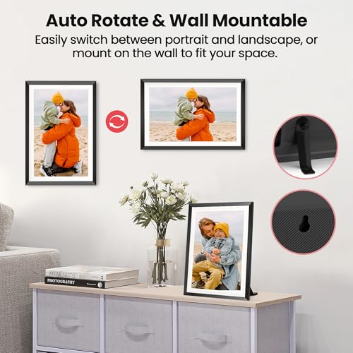 Image of RCA 10.1 inch WiFi Digital Picture Frame, Electronic Photo Frames 32GB Storage, HD IPS Touch Screen WiFi Frame /Auto Rotate /Wall Mounted, Easy Setup in Uhale App to Share Photo /Video Anytime (Black)