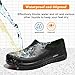 Mens Womens Chef Shoes Anti Oil Splash/Slip Resistant/Waterproof Garden Shoes for Kitchens Nursing Working（42, Black S606）