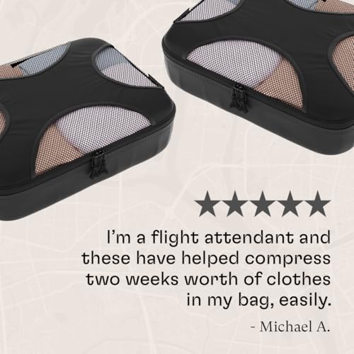 Shacke 6 Set Packing Cubes for Travel - Compression Packing Bags/Travel Organizer - Luggage Organizer Bags for Traveling - Travel Essentials for Women - Cruise Must Haves Packing List - Image 6