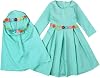 Muslim Islamic Baby Girls Abaya with Embroider Hijab Full Length Robe Burka Maxi Little KidsToddler Baby Girl Dresses