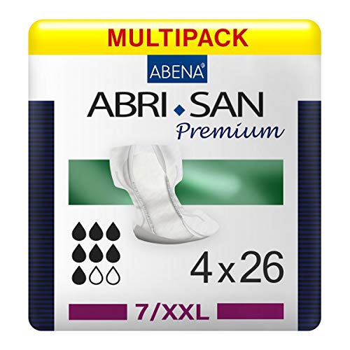 Abena Abri-San Premium Incontinence Pads, Heavy Absorbency, Size 7-XXL, 104 Count