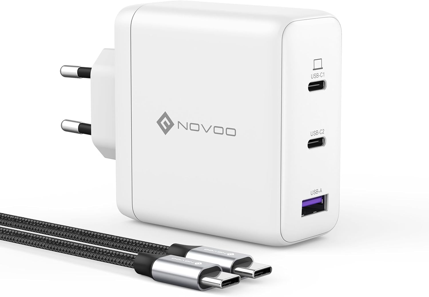 NOVOO 120W USB-C GaN III Charger with included cables