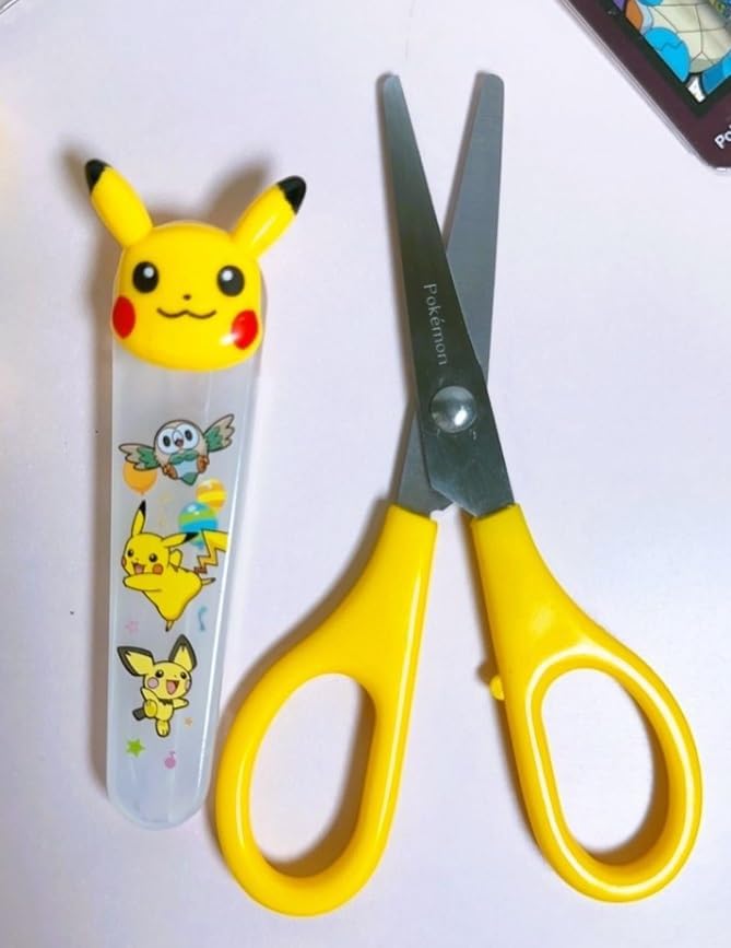 Miniatura 8 de Tijeras de seguridad Pikachu con tapa (celeste)