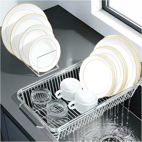 Over The Sink Dish Drying Rack Expandable Kitchen Sink Organizer