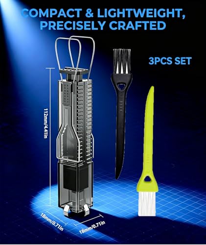 Image of 3 Pcs Figurine Keycap Puller, Switch Puller Tool, 2-in-1 Keyboard Key Remover and Cleaner Kit with 1 Black Puller and 2 Black Brush, Essential Tool for Mechanical Keyboard Maintenance