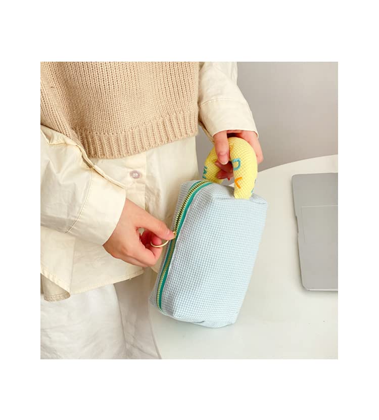 Miniatura 2 de Kawaii - Bolsa de cosméticos linda bolsa de maquillaje para mujer, bolsa de maquillaje de viaje, bolsa organizadora de maquillaje (azul)