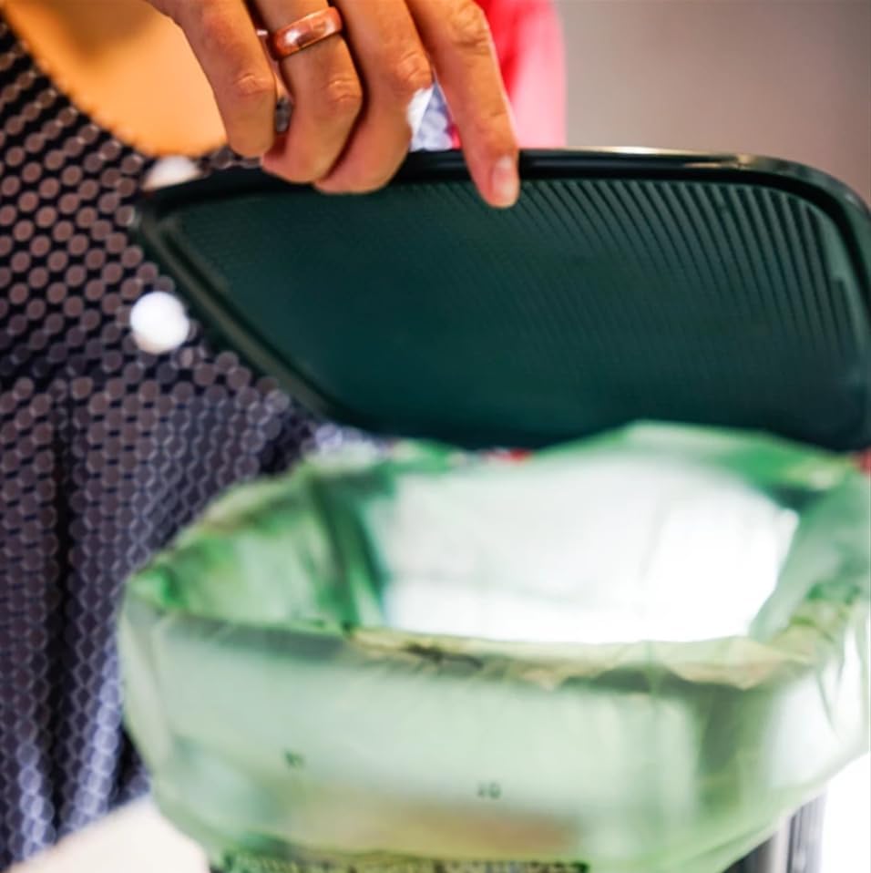 Miniatura 5 de BioBag Contenedor de compostaje de cocina para encimera y 25 bolsas compostables certificadas de 3 galones, aprobadas por BPI y ASTM D6400,