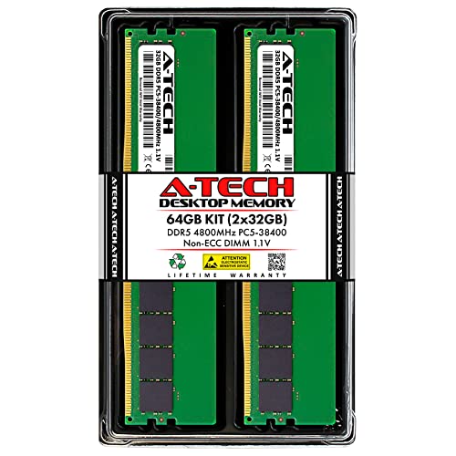 Image of A-Tech 64GB (2 x 32GB) RAM for Dell Precision 3660 Tower | DDR5 4800MHz DIMM PC5-38400 288-Pin Non-ECC Memory Upgrade Kit