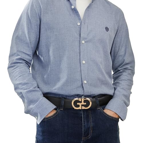 Image of Aurolran Men&Womens Leather Dress Belt Business Automatic Buckle Belt Color-Black Silver Gold