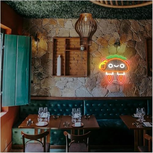 Panneau néon Tacos LED décoration murale restaurant et café