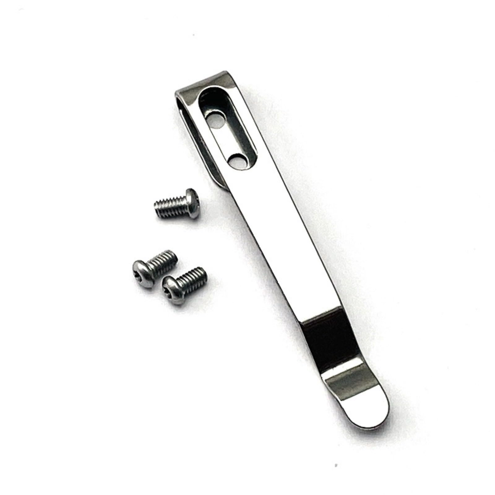 Apglsxy White Metal Back Clip Pockets Cutter Clip Carry Clamp Pockets Back For Folding Cutter Accessories Stainless Steel