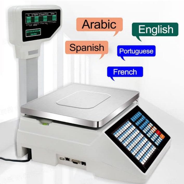 Báscula digital con impresora y doble pantalla miniatura 5