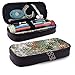 Produktbild Farbige Streifen Leder Bleistiftetui Tasche Reißverschluss Pen Pencil Case Box Schulmaterial, Schreibwarenbox mit großer Kapazität