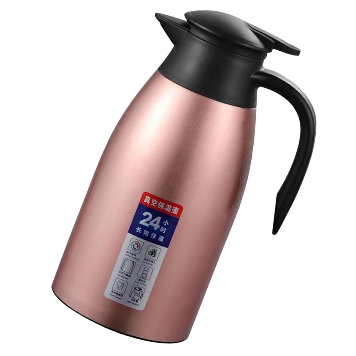 TOYANDONA Isolierte Thermoskanne Edelstahl 2l Doppelwandige Kaffeekanne Mit Henkel Für Heiße Kalte Getränke