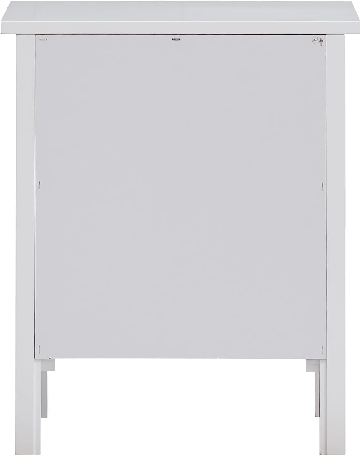 Modern White Finished Furnitures LED Mirror Nightstand Chest Dresser with Metal Handle Bed Frame for Home Bedroom (Chest) (Nightstand)