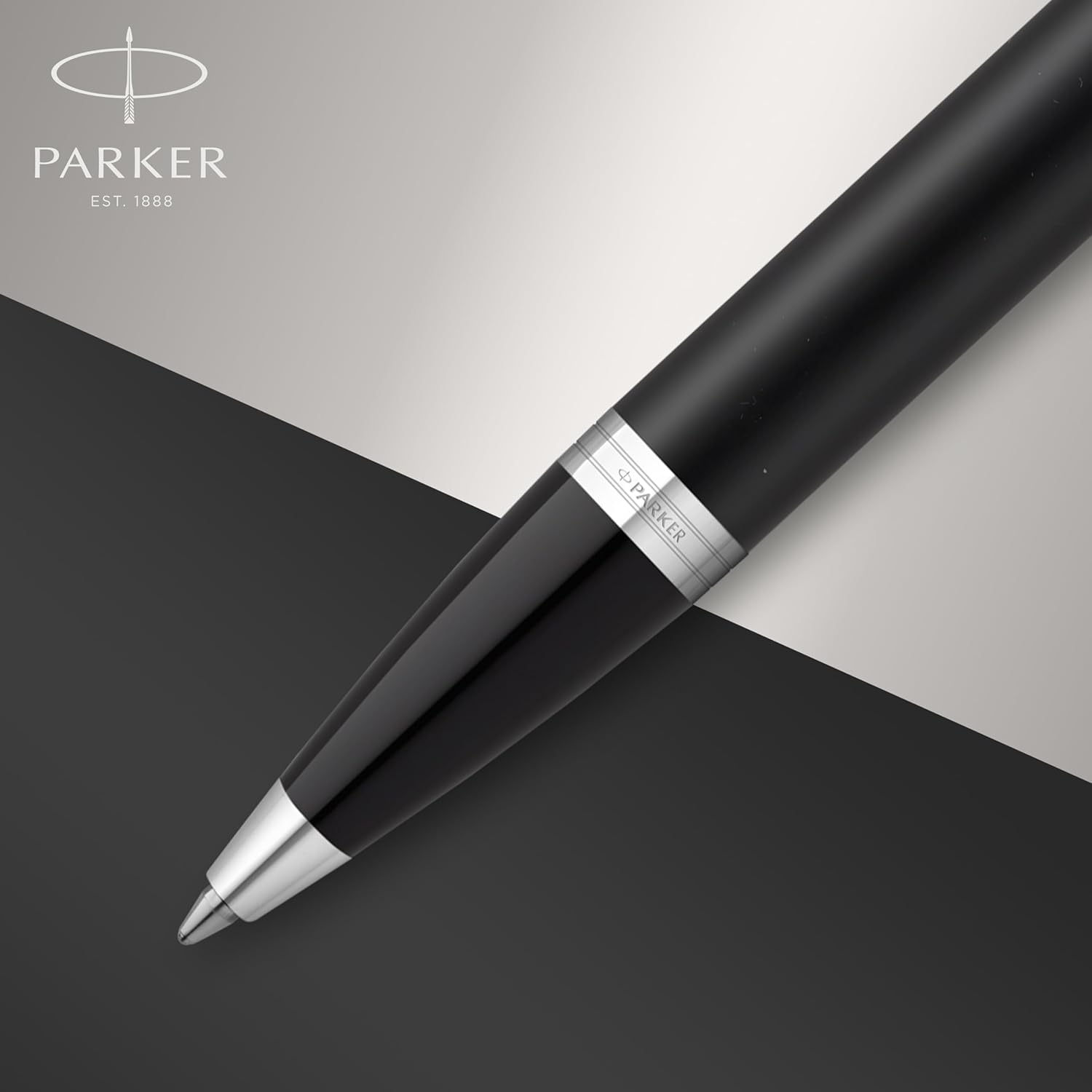 regalo grabado Bolígrafo Parker IM Personalizado de Metal Color Negro | Bolígrafo Parker IM Negro, Grabado láser de 2 líneas, Cuerpo de metal, Mecanismo retráctil, Caja y sobre opcional