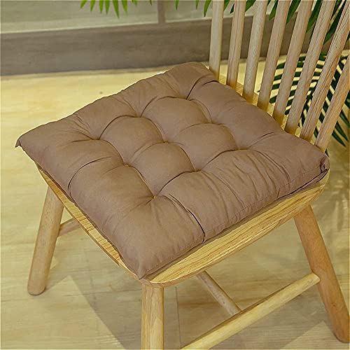 GECOKU Juego de 4 Cojines para sillas de Cocina y jardín con Lazos, Almohadillas cuadradas para sillas de Comedor, Antideslizantes, Almohadillas de Asiento Transpirables para Viajes en casa, oficin