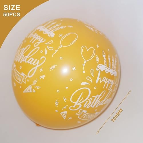 Miniatura 3 de Globos de cumpleaños naranjas con patrón de fiesta de cumpleaños, decoración de globos de cumpleaños para niños, adecuados para fiestas de