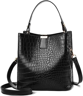Women Synthetic PU Leather Handbags Totes Top-Handle Hobo Stone grain Shoulder Crossbody Zipper Bag