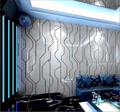 Papier Peint 3D Moderne gris argenté grand format pour mur de salon