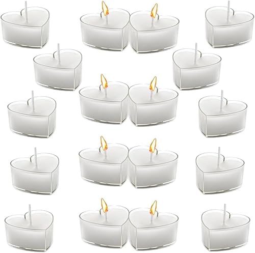 Romantic Candles, 18PCS Love Heart Shape Tealights, Scented Candle Heart Candles,for Valentine's Day Decoration Gift Wedding Deco Table Deco, Party, Anniversary, Wedding-4CM (White)