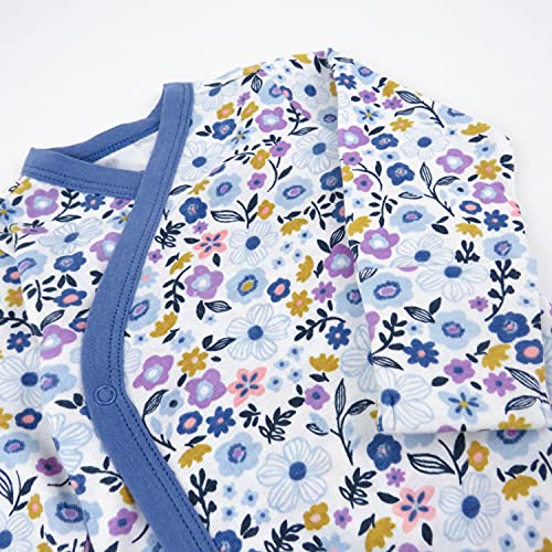 Image of HonestBaby Baby 3-Pack Organic Cotton Long Sleeve Side-snap Kimono Bodysuits