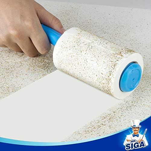 MR.SIGA Extra Sticky Lint Roller Pet Hair Remover with Easy Tear Sheets, 450 Sheets in Total, 5-Pack, Blue
