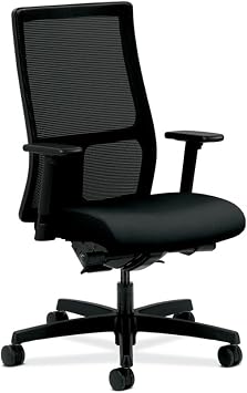 HON Ignition 2.0 Mid-Back - Black Mesh Computer Chair for Office Desk, Black Fabric HONI2M2AMNC10TK
