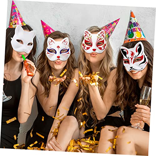 TOYANDONA 5 Peças Máscara Facial De Gato Brancas Máscara Para Crianças Auxiliares De Ensino Papel Br