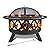 Fire Pits 30'' Outdoor Wood Burning Firepit Bowl with Spark Screen Cover Log Grate Fire Poker Steel Round Fireplace for Outside Camping Bonfire Beach Patio Backyard,Black1