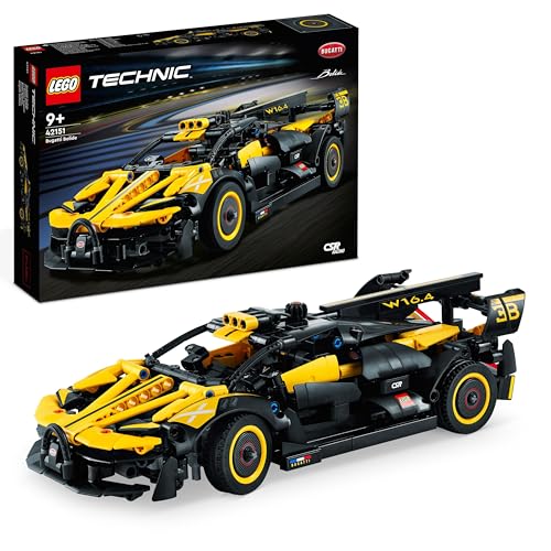 Lego Technic Bugatti Bolide Maqueta de Coche Deportivo Negro y Amarillo para Construir, Vehículo para Carreras de Juguete Coleccionable, Idea de Regalo para Niños y Niñas de 9 Años o Más 42151
