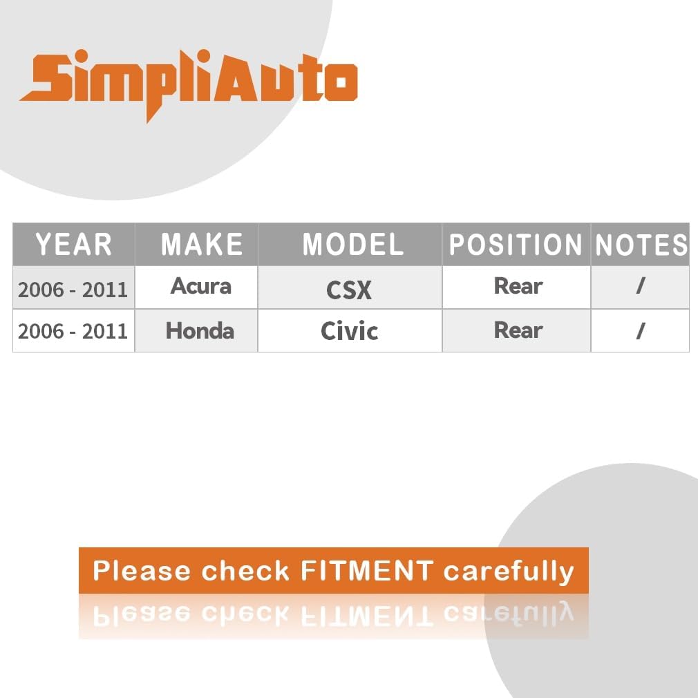 512256 Rear Wheel Hub and Bearing Assembly Compatible with 2006-2011 Honda Civic (DX,LX,Si,EX,GX), Acura CSX, 5 Lug